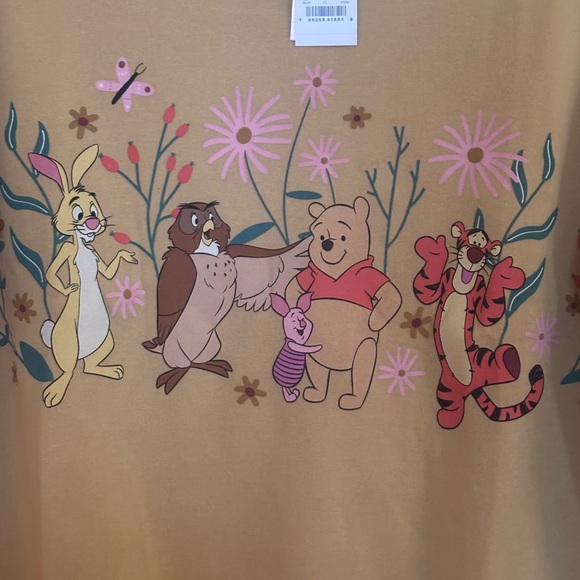 Women's Winnie Fleece Graphic Pullover Sweatshirt - Mustard Yellow Medium - Picture 5 of 10